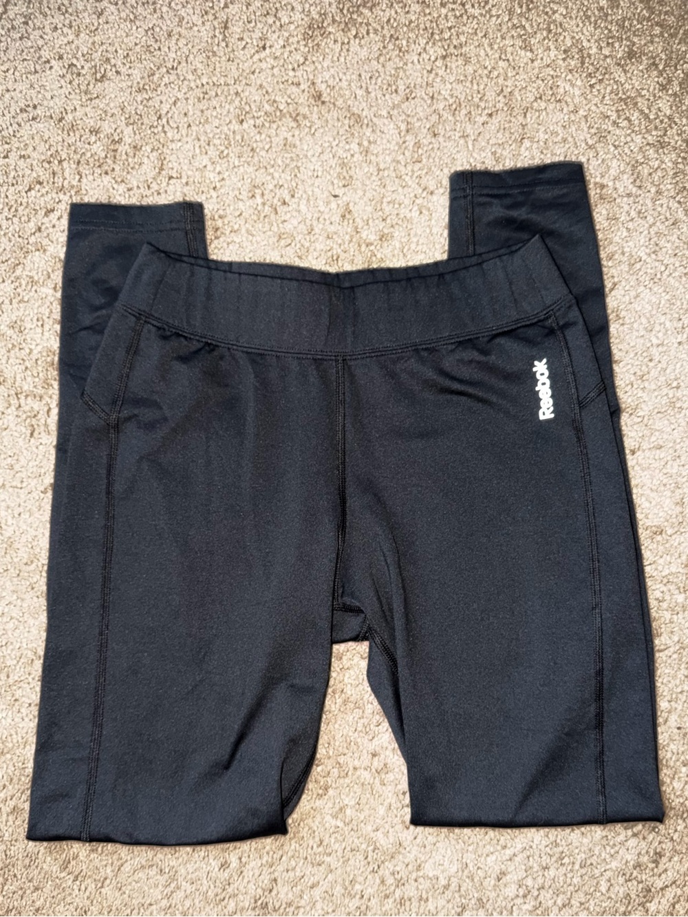 Reebok Women's Black Sport Leggings with Logo